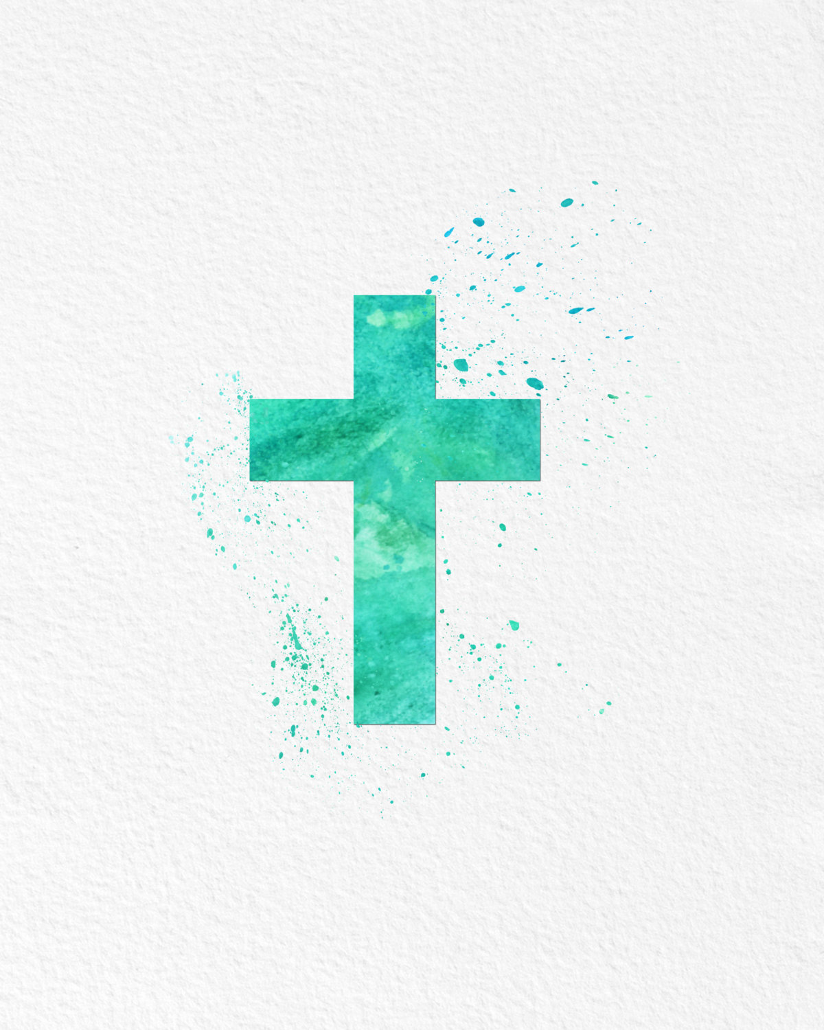 1200x1500 Watercolor Art Christian Cross Religious Gift Modern 8x10 Wall Art - Religious Watercolor