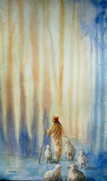 375x635 Original Religious Watercolor Paintings From Bangladesh Saatchi Art - Religious Watercolor Paintings