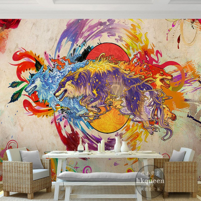 800x800 Custom Mural European Retro Watercolor Painting Anime Graffiti - Retro Watercolor