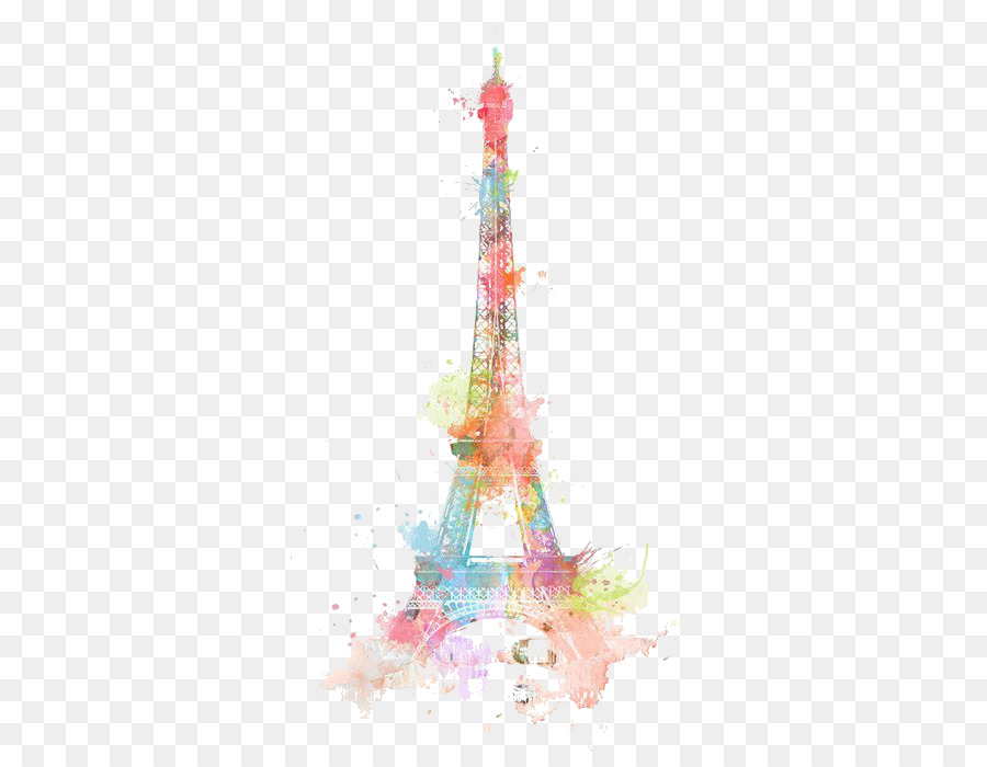 900x700 Eiffel Tower Drawing Watercolor Painting - Retro Watercolor