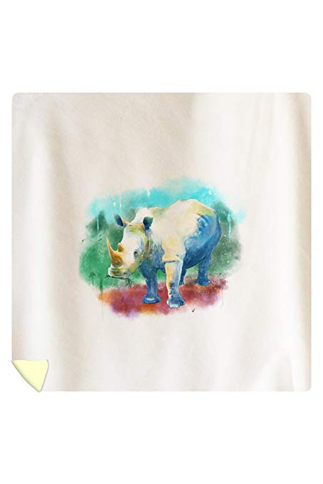 453x679 White Rhino - Rhino Watercolor