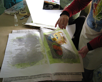 400x324 Whittier Artists Lucy Breeden Watercolor Batik On Rice Paper - Rice Paper For Watercolor Painting