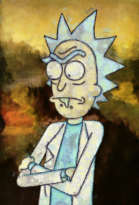 476x700 Portrait Of Rick Throw Pillow For Sale By Rick And Morty - Rick And Morty Watercolor