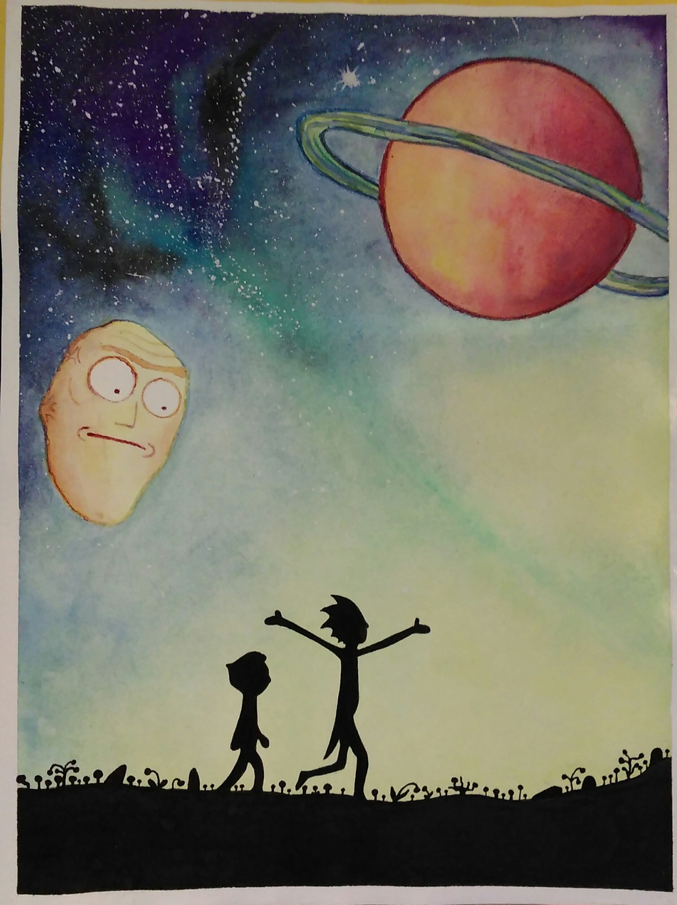 2186x2921 Rick And Morty - Rick And Morty Watercolor