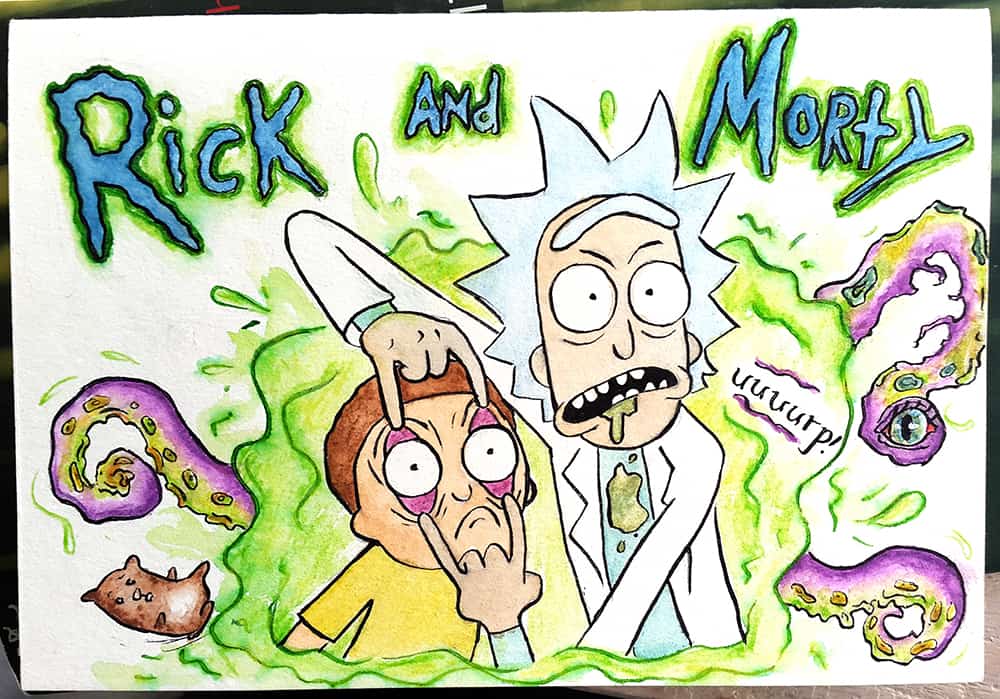 1000x699 Rick And Morty Platymoose - Rick And Morty Watercolor
