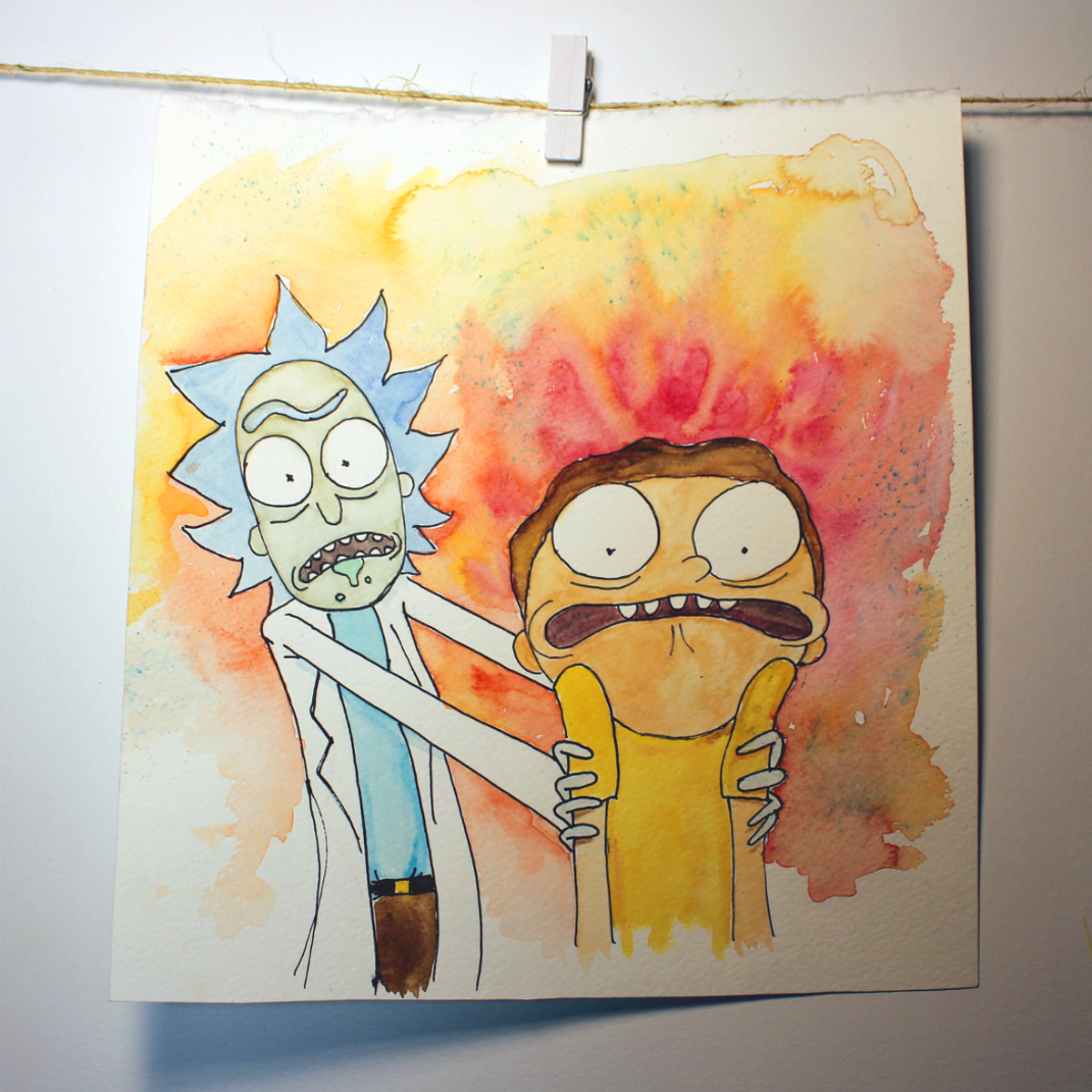 1200x1200 Rick And Morty Bee Island - Rick And Morty Watercolor