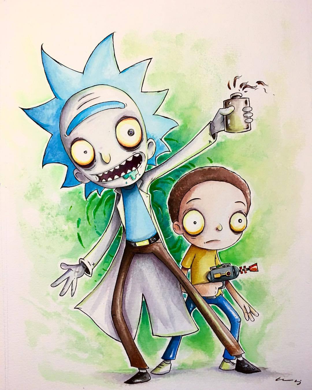 Rick And Morty Watercolor at PaintingValley.com | Explore collection of ...