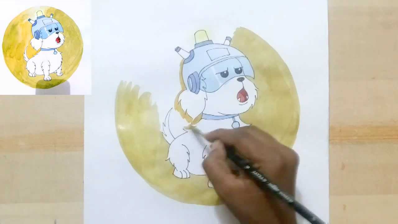 1280x720 How To Draw Rick And Morty Lawnmower Dog - Rick And Morty Watercolor