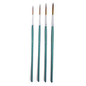 300x300 Short Handled Synthetic Rigger Paint Brush Set Of 4 - Rigger Watercolor Brush