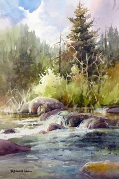 River Watercolor Painting