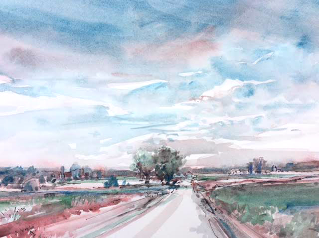 640x478 Mark Grundy Summary Sager Braudis Gallery - Road Watercolor