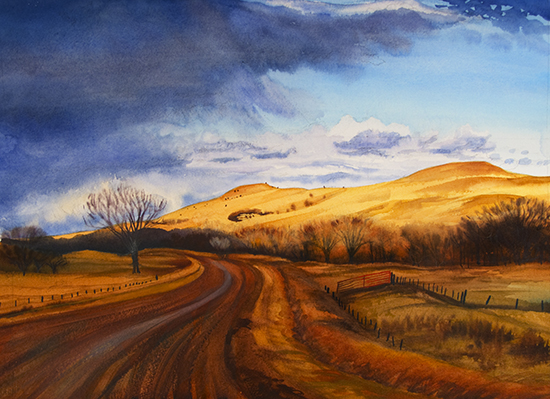 550x399 Watercolor Painting - Road Watercolor