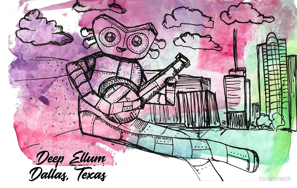 1000x633 Watercolor Robot By Colorsnack Redbubble - Robot Watercolor