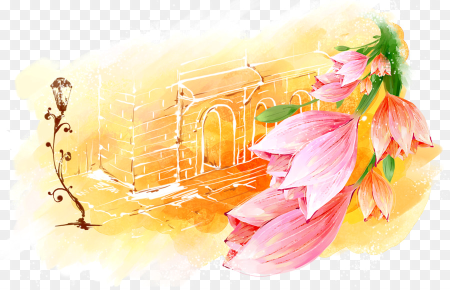 900x580 Watercolor Painting - Romantic Watercolor