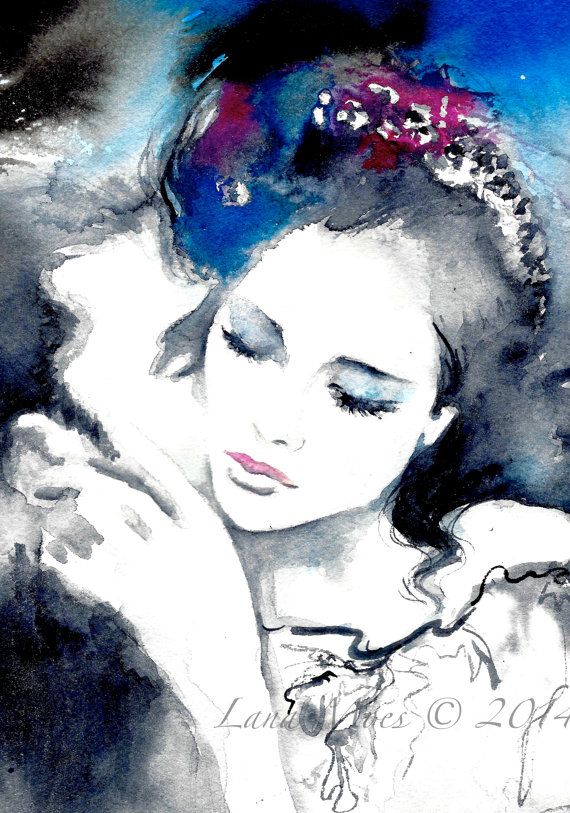 570x813 Love Romance Original Watercolor Illustration - Romantic Watercolor Paintings
