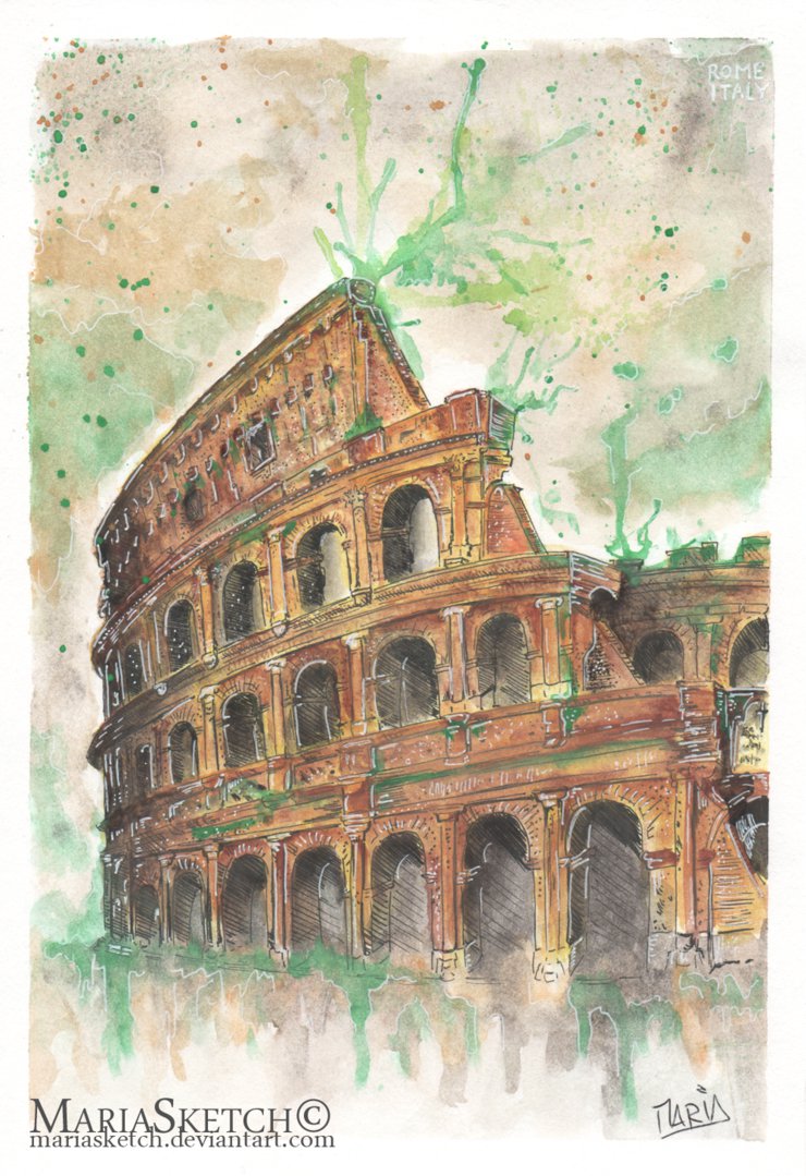 740x1079 Rome - Rome Watercolor
