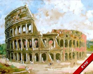 300x240 Colosseum Of Ancient Rome Italy Watercolor Painting Roman Art Real - Rome Watercolor
