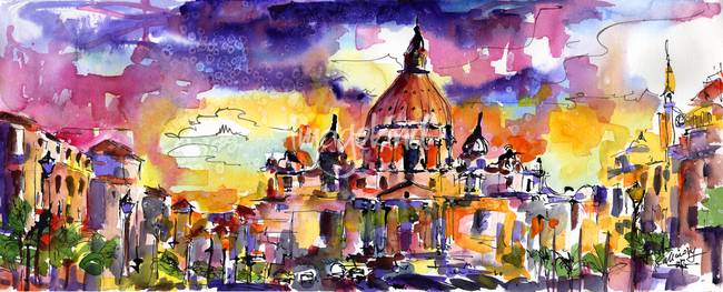 650x263 Saint Peter Basilica Rome Watercolor By Ginette By Ginette Callaway - Rome Watercolor