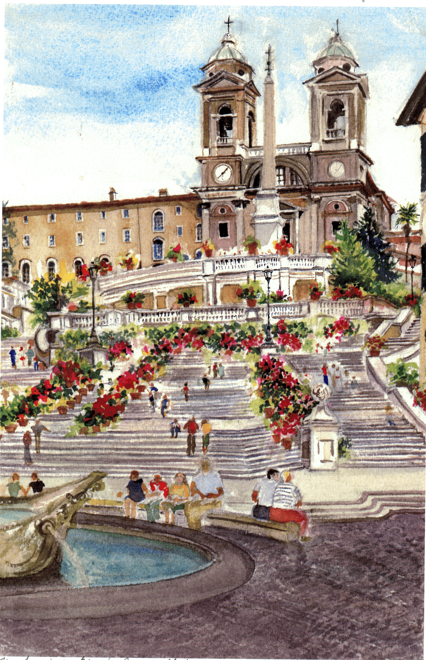 1794x2778 Spanish Steps Rome Watercolors By - Rome Watercolor