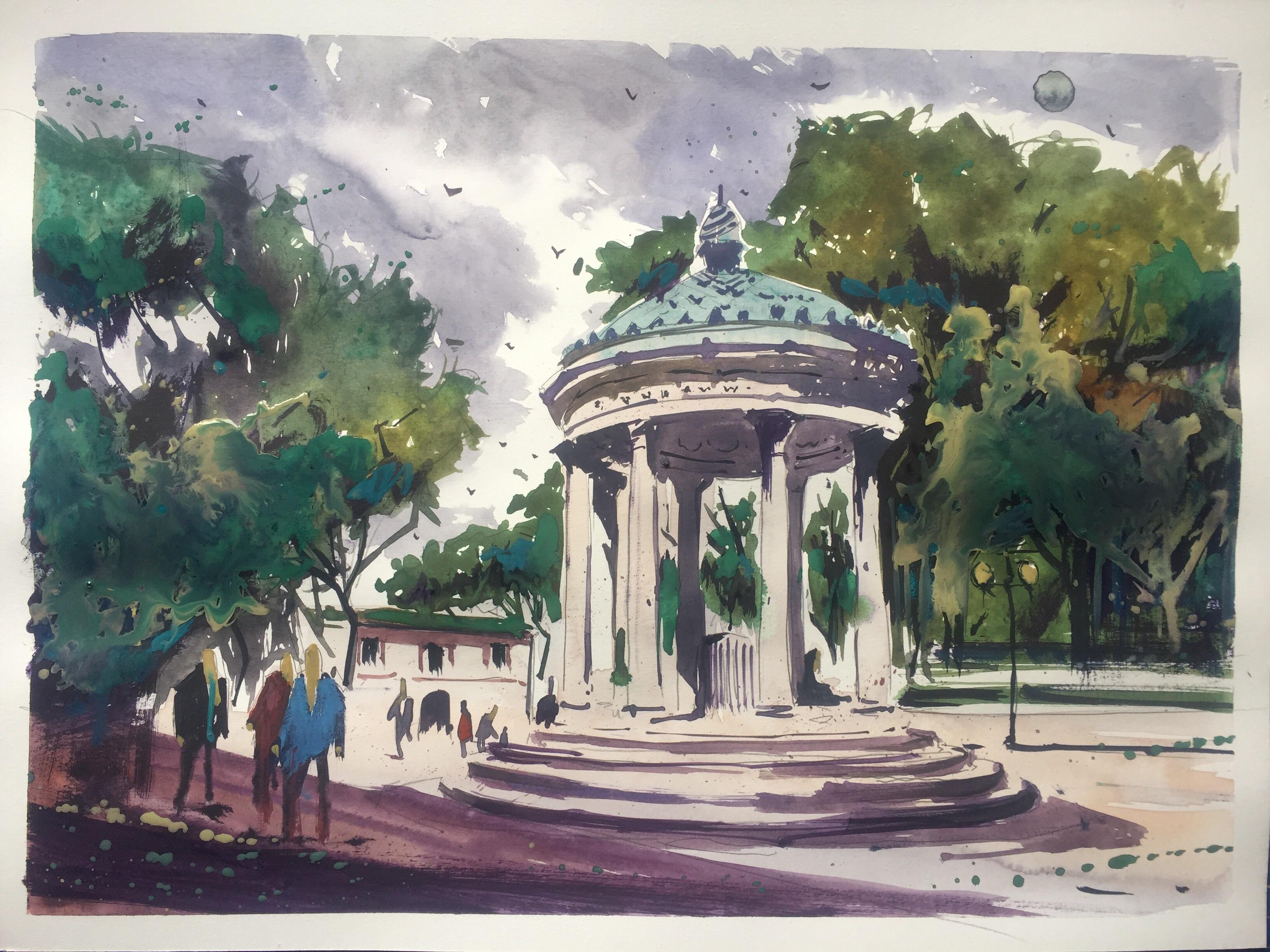 3264x2448 In Rome. Watercolor. 40x30cm. Art - Rome Watercolor