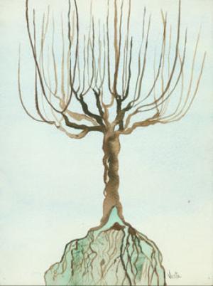 300x402 Untitled Watercolor. (Tree Amp Roots). By Kirby, Vesta. Greece - Roots Watercolor
