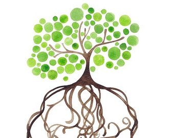 340x270 Watercolor Tree Natural Roots Clipart Panda - Roots Watercolor