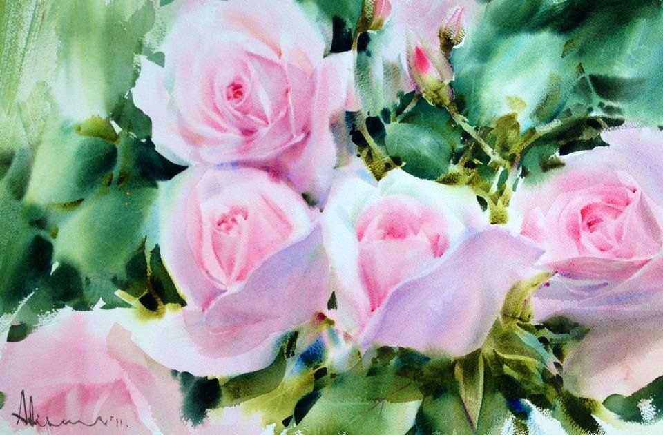 960x630 Pin By Ekaterina Arkhangelskaya On Watercolor Watercolor - Rose Art Watercolors