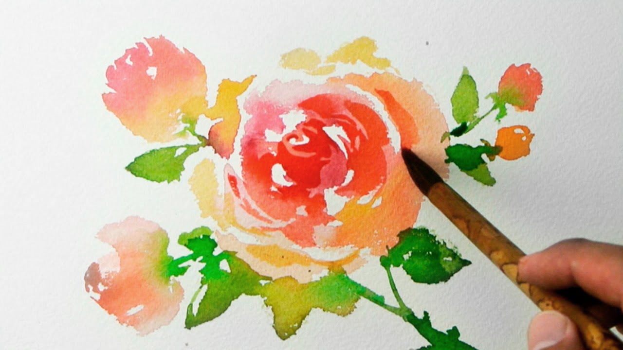 1280x720 Watercolor Painting - Rose Art Watercolors