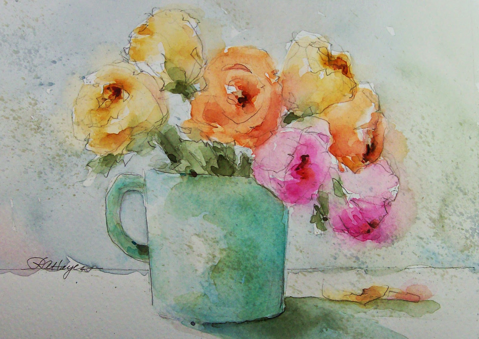 1600x1132 Watercolor Paintings By Roseann Hayes Pastel Roses Watercolor - Rose Art Watercolors