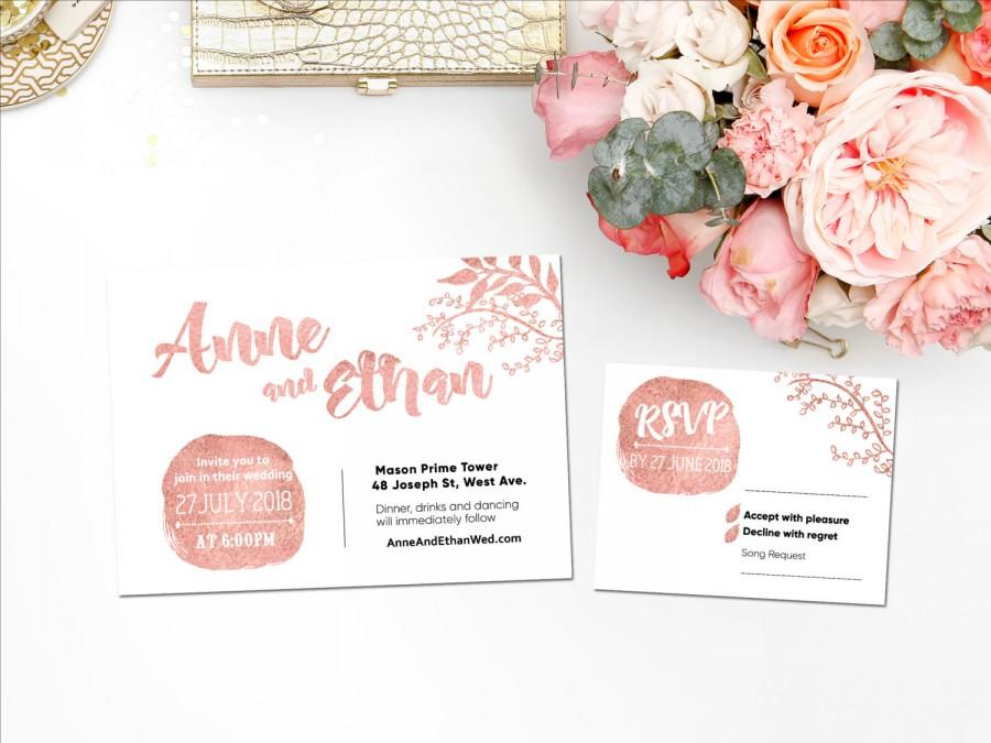 900x675 Printed Card - Rose Gold Watercolor