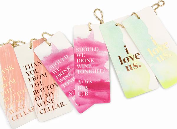 600x438 Rose Gold Watercolor Luxe Tags Inklings Paperie - Rose Gold Watercolor