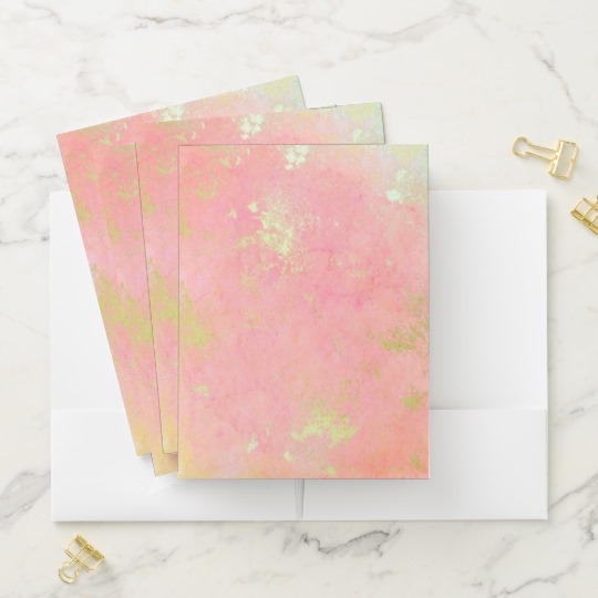 540x540 Rose Gold Watercolor Pocket Folder - Rose Gold Watercolor
