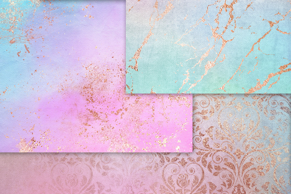 1008x672 Rose Gold And Watercolor Digital Paper - Rose Gold Watercolor