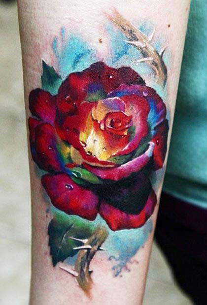420x620 60 Very Provocative Rose Tattoos Designs And Ideas - Rose Tattoo Watercolor