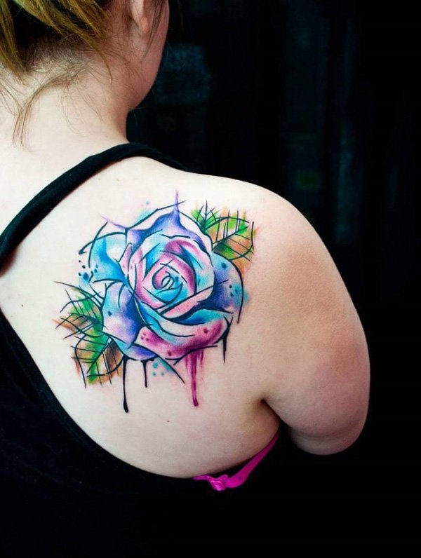 600x796 Meaningful Rose Tattoo Designs Art And Design - Rose Tattoo Watercolor