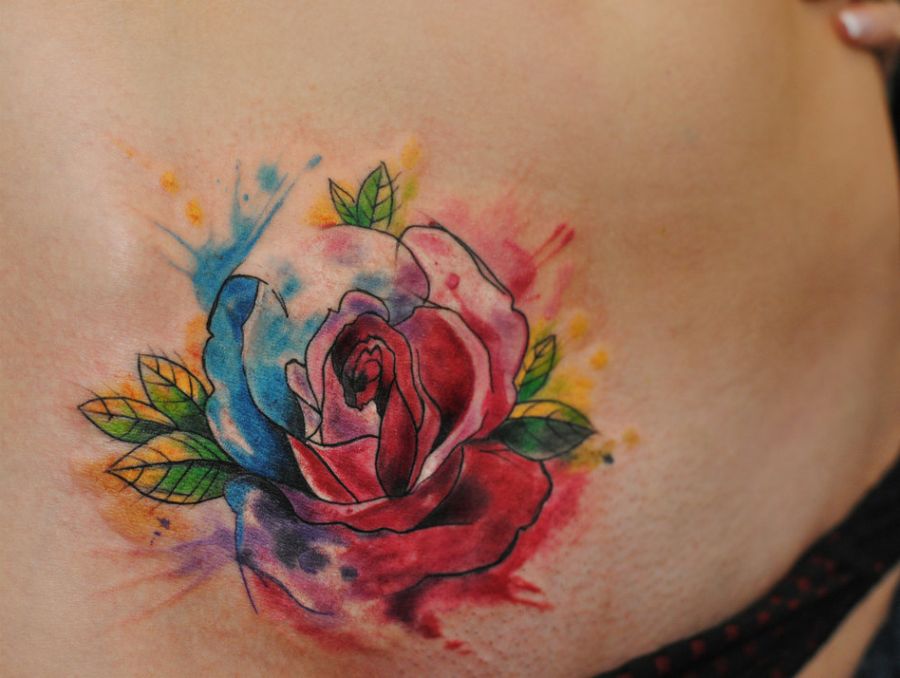 900x678 Watercolor Rose Tattoo 38 - Rose Tattoo Watercolor