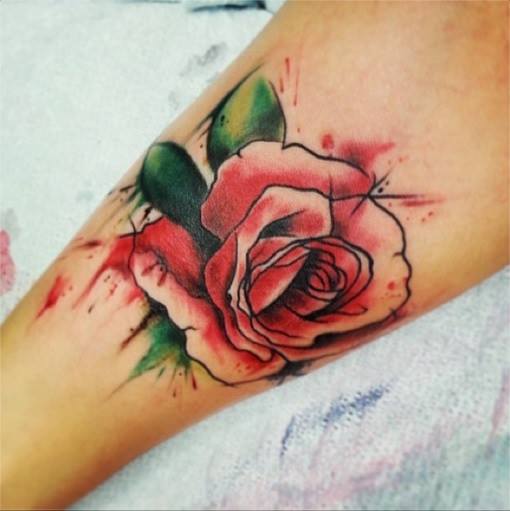 510x511 Watercolor Rose Tattoo Design For Sleeve - Rose Tattoo Watercolor