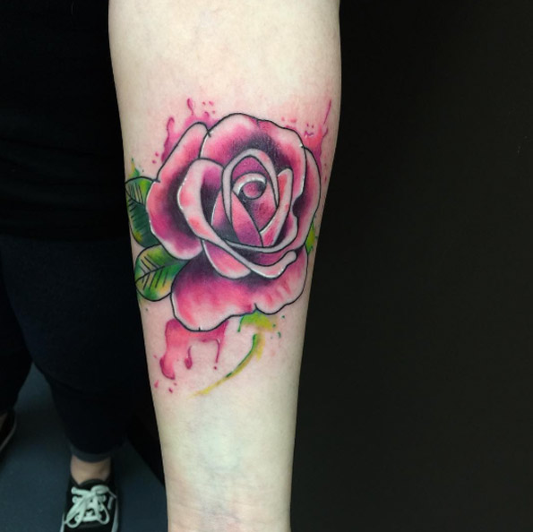 595x594 Watercolor Rose Tattoo - Rose Tattoo Watercolor