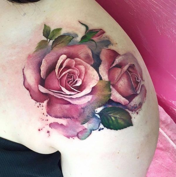 600x603 40 Eye Catching Rose Tattoos Flower Tattoos - Rose Tattoo Watercolor