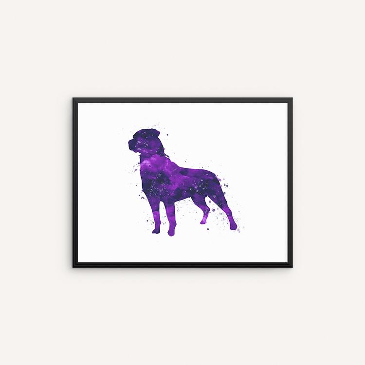 750x750 Rottweiler Watercolor Art Print, Dog Watercolor Wall Art, Wall - Rottweiler Watercolor