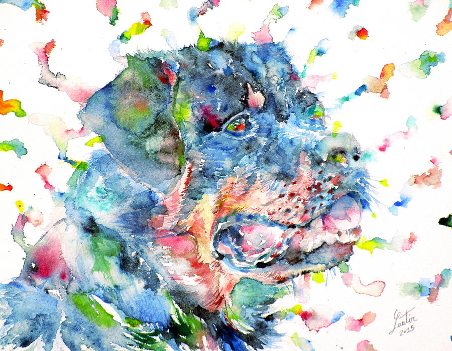 900x699 Watercolor Rottweiler Painting By Fabrizio Cassetta - Rottweiler Watercolor