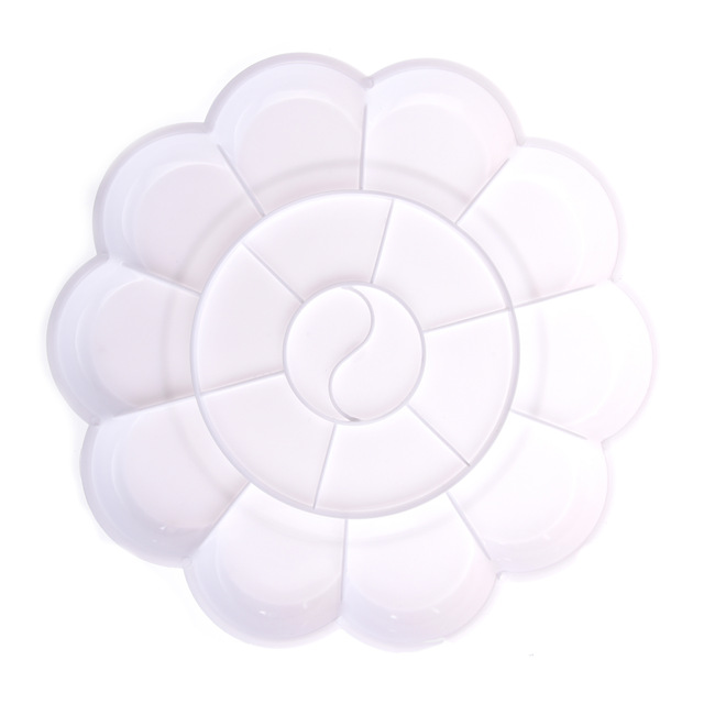 640x640 White Plastic 18 Holes Round Watercolor Paint Tray Color Mixing - Round Watercolor Palette