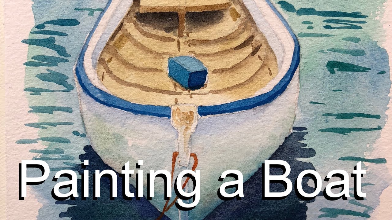 1280x720 How To Paint A Boat In Watercolor Dingy Row Rowboat Wood Seascape - Row Boat Watercolor