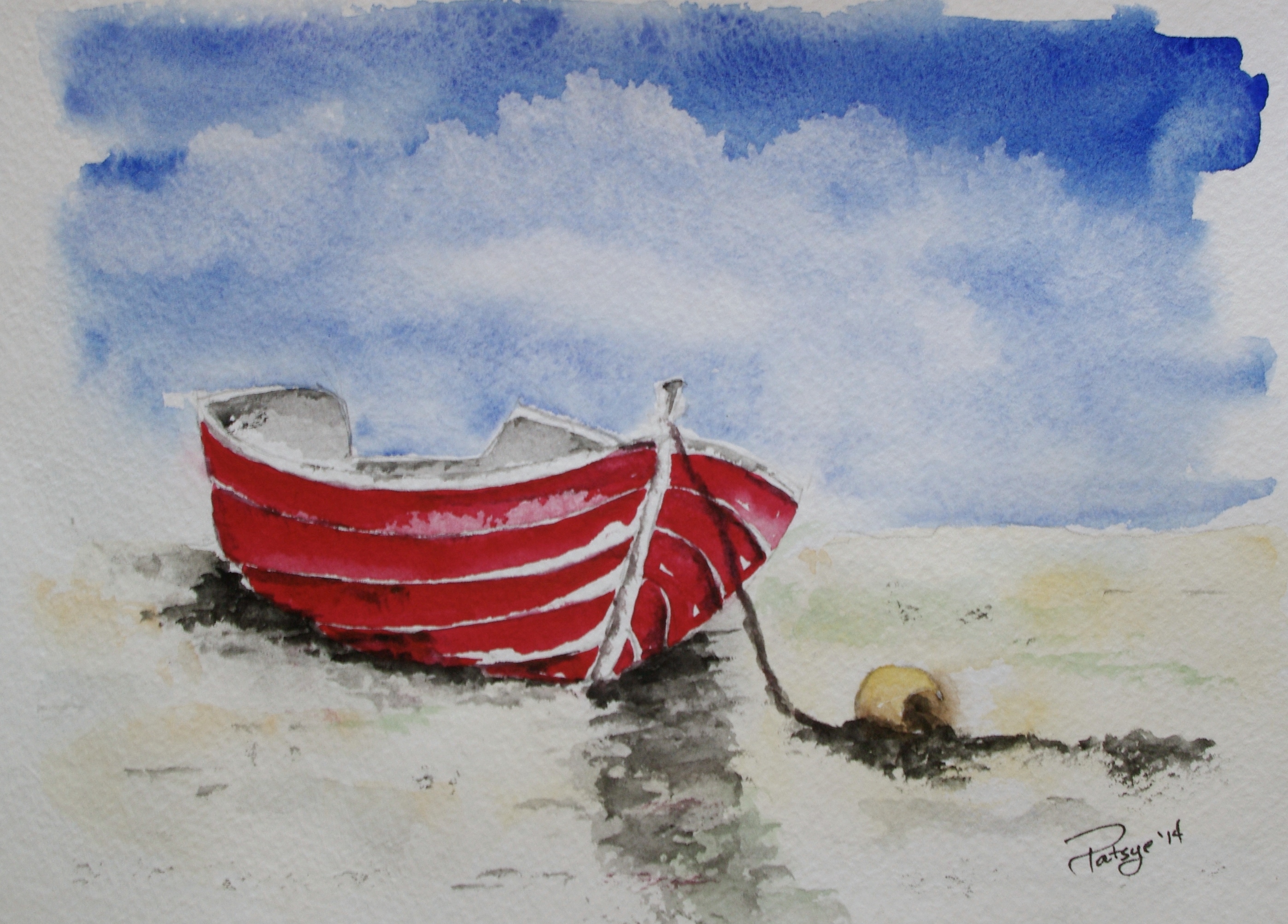 2796x2007 Little Red Rowboat Watercolor Whimseytopia - Row Boat Watercolor
