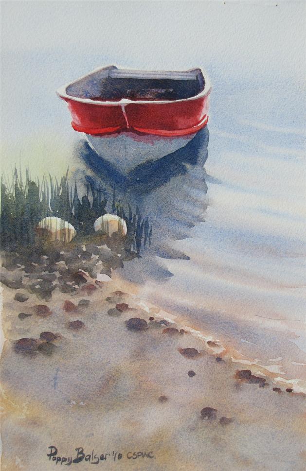 629x969 Paintings By Poppy Red Rowboat Sketches Ii - Row Boat Watercolor