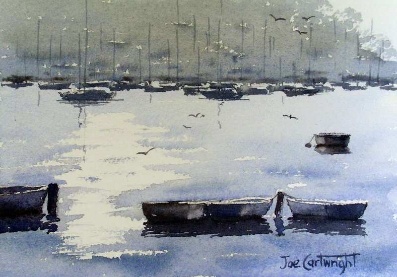 800x558 Simple Watercolor Painting Of Boats And Water - Row Boat Watercolor