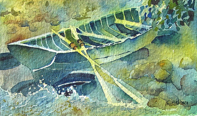 640x377 Watercolor - Row Boat Watercolor