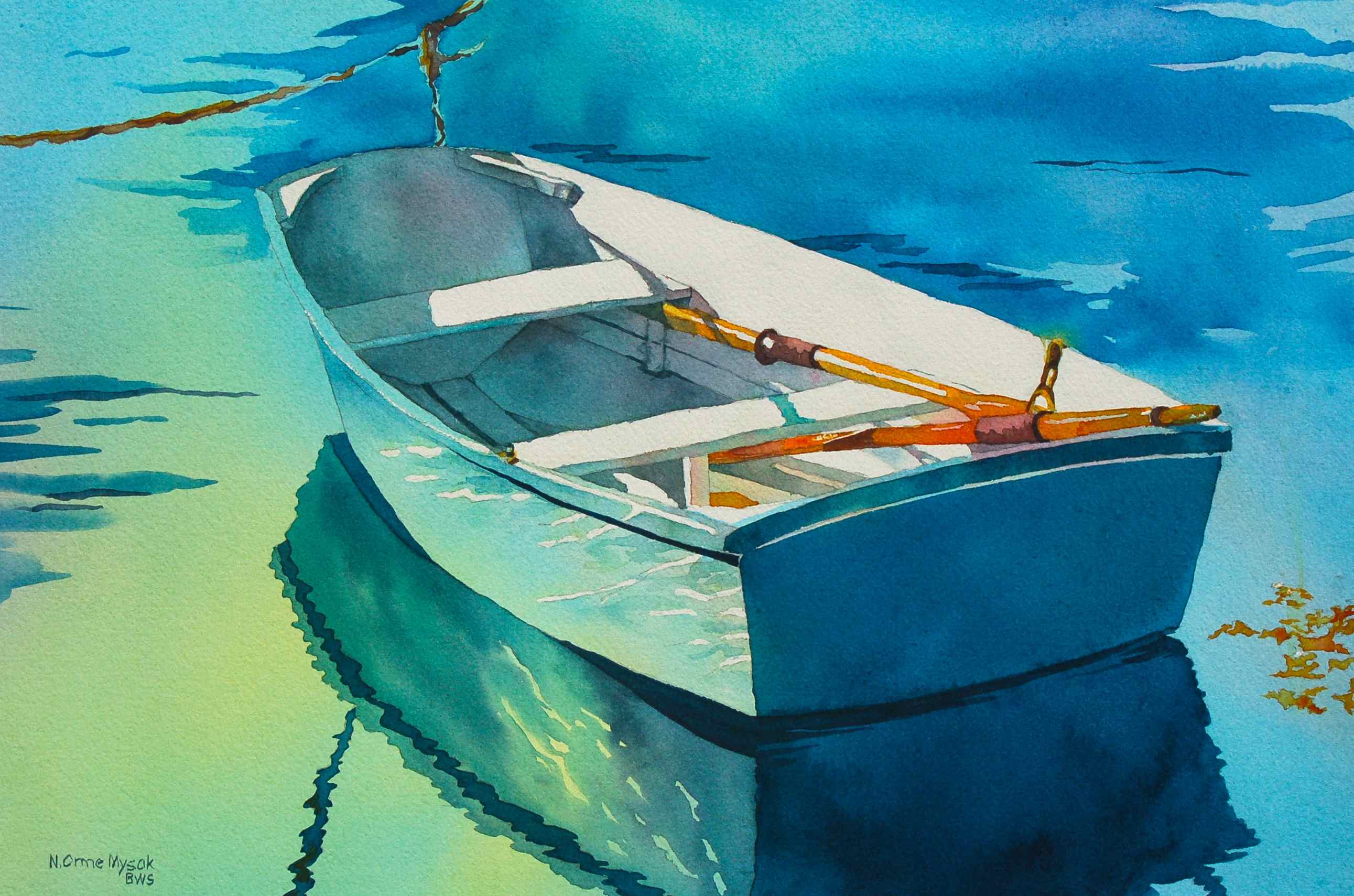 2583x1709 Watercolors By Nancy Mysak And C. Keith Whitelock Featured In June - Row Boat Watercolor