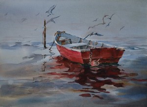 300x218 - Row Boat Watercolor