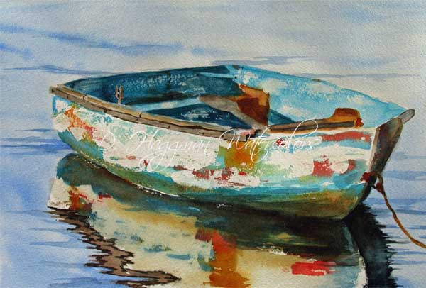 Row Boat Watercolor at PaintingValley.com | Explore collection of Row ...